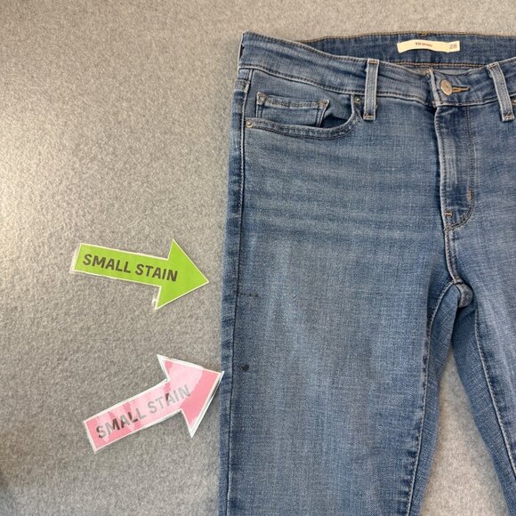 Levis 711 Skinny Jeans Womens Size 28 Medium Wash Denim Stretch Ankle Length - Picture 7 of 16